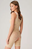 MDB MdbShop Toparlayıcı Vücut İnceltici Dikişli Fermuarlı Uzun Paca Altı Açık Sıkı Badi Korse