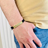 Gümüş Erkek Bileklik 14k Altın Kaplama, El Örgüsü Şık Ve Modern Tasarım