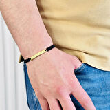 Gümüş Erkek Bileklik,14k Altın Kaplama ,sim Desen Isim Yazılabilir Şık Hediye