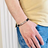 Gümüş Erkek Bileklik 14 Ayar Rose, Altın Kaplama, El Örgüsü Şık ve Modern Tasarım