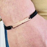 Gümüş Erkek Bileklik 14 Ayar Rose, Altın Kaplama, El Örgüsü Şık ve Yazı Yazılabilir Modern Tasarım