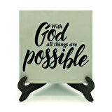 Matta 19:26 AyetiBaskılı MDF Masaüstlük