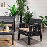 Lara 2+1+1+S Bahçe Takımı Balkon - Bahçe - Teras Mobilyası / Antrasit