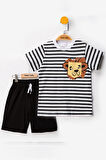 Aslanlı Erkek Bebek Giyim Erkek Bebek alt ust Takım Şortlu Erkek Bebek Takım İkili Erkek Çocuk Takım