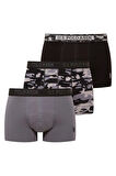 U.s Polo Assn. 80542 Erkek Pamuklu 3'lü Boxer Siyah-Antrasit