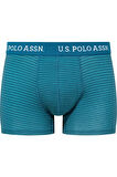 U.S. Polo Assn. Erkek Baskılı-Lacivert-Yeşil 3'lü Boxer 80515