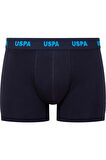U.S. Polo Assn. Erkek 80509 Lacivert-Saks-Baskılı 3'lü Boxer