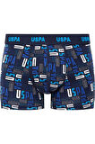 U.S. Polo Assn. Erkek 80509 Lacivert-Saks-Baskılı 3'lü Boxer