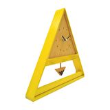 Masa Ve Duvar Saati El Yapımı Sarkaçlı Triangle Sarı