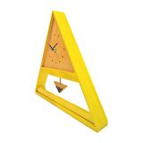 Masa Ve Duvar Saati El Yapımı Sarkaçlı Triangle Sarı