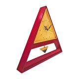Masa Ve Duvar Saati El Yapımı Sarkaçlı Triangle Kırmızı