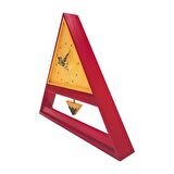 Masa Ve Duvar Saati El Yapımı Sarkaçlı Triangle Kırmızı