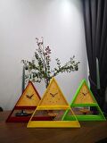 Masa Ve Duvar Saati El Yapımı Sarkaçlı Triangle Kırmızı