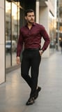 MODA ŞEHRİ Erkek Saten Klasik Gömlek