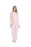 Orijinal Lisanslı Kadın Pembe Yuvarlak Yaka Pijama Takımı  17108