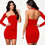 TP100833 Asimetrik Mini Elbise