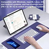 Tüm Cihazlara Uyumlu Akıllı Taşınabilir Şarj Edilebilir Kablosuz Bluetooth Klavye + Mause ZR555