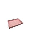 Yerli Üretim Küçük Boy Süet Kumaş Pembe Renk 22/14 cm Servis Tablası