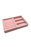 Süet Kumaş Pembe Renk 22 cm / 14 cm Çekmece İçi Takı Standı