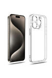 Iphone 15 Pro Uyumlu Kamera Korumalı Lüks Şeffaf Silikon Kılıf
