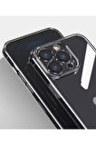 Iphone 15 Pro Uyumlu Kamera Korumalı Lüks Şeffaf Silikon Kılıf