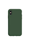 iphone X ve Xs Uyumlu Premium Lansman Liquid Silikon Kılıf İçi Kadife-Yeşil