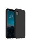 iphone XR Uyumlu Premium Lansman Liquid Silikon Kılıf İçi Kadife-Siyah
