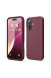 iphone 16 Plus Uyumlu Premium Lansman Liquid Silikon Kılıf İçi Kadife-Bordo