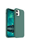 iphone 12/12 Pro Uyumlu Premium Lansman Liquid Silikon Kılıf İçi Kadife-Çam Yeşili
