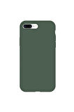 iphone 7 Plus/8 Plus Uyumlu Premium Lansman Liquid Silikon Kılıf İçi Kadife-Çam Yeşili