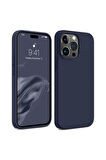 iphone 13 ProMax Uyumlu Premium Lansman Liquid Silikon Kılıf İçi Kadife-Gece Mavisi