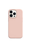 iphone 15 Pro Uyumlu Premium Lansman Liquid Silikon Kılıf İçi Kadife-Kum Pembe