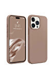iphone 12 ProMax Uyumlu Premium Lansman Liquid Silikon Kılıf İçi Kadife-Kahverengi