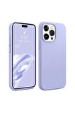 iphone 12 ProMax Uyumlu Premium Lansman Liquid Silikon Kılıf İçi Kadife-Lila