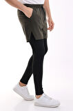 HAKİ ERKEK TAYTLI ŞORT / UZUN TAYTLI / MEN'S TIGHTS SHORTS LONG TIGHTS