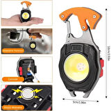 Q-Max Çok Fonksiyonlu Mini Led Lamba Anahtarlık ve Çakmak USB Şarjlı Kamp İçin Taşınabilir Tam 7 Modlu