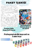 Sayılarla Boyama Seti Numaralı Tuval Fırça Boya 40x50 Cm - MERDİVEN MANZARA