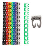 0-9 Dijital Kodlu Renkli Kablo İşaretleyici Numaratör 2,5mm