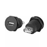 Powermaster Usb-01c-bk 22mm Pano Tip Siyah Usb-a Dişi Soket