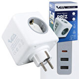 Vea Ve-23089 3 Soketli 2xusb+type-c Çocuk Ve Termal Korumalı Priz