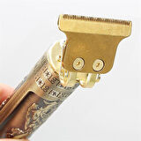 Vintage T9 Trimmer Şarjlı Saç Sakal Kesme Makinesi Altın