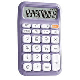 Powermaster Pm-25411 Mor 12 Haneli Hesap Makinesi Beyaz - Siyah