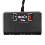 Olesson 1639 12-24v 3lü Çift Usbli 120w 80cm Kablolu Dijital Ekranlı Araç Çakmak Çoklayıcı