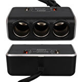 Olesson 1639 12-24v 3lü Çift Usbli 120w 80cm Kablolu Dijital Ekranlı Araç Çakmak Çoklayıcı