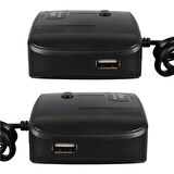 Olesson 1635 12-24v Çift Usb Girişli 100w 70 Cm Kablolu 3'lü Araç Çakmak Çoklayıcı 100x66x40mm