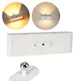 Ledx Sk-bd188f Çift Yönlü Hareket Sensörlü Dekoratif Şarjlı Duvar Aplik 2 Mercekli 15 Smd Ledli 3000k-4000k-6500k