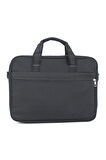 Case Club Basic Siyah Evrak Laptop Çantası 15,6 Inç Omuz Askılı Su Geçirmez Kumaş