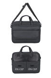 Case Club Basic Siyah Evrak Laptop Çantası 15,6 Inç Omuz Askılı Su Geçirmez Kumaş