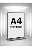 T Tipi A4 Pleksi Föylük Broşürlük-dikey A4 Föylük-10 Lu Paket