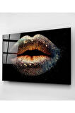 Silvery Lip Cam Tablo, Dekoratif Cam Tablo